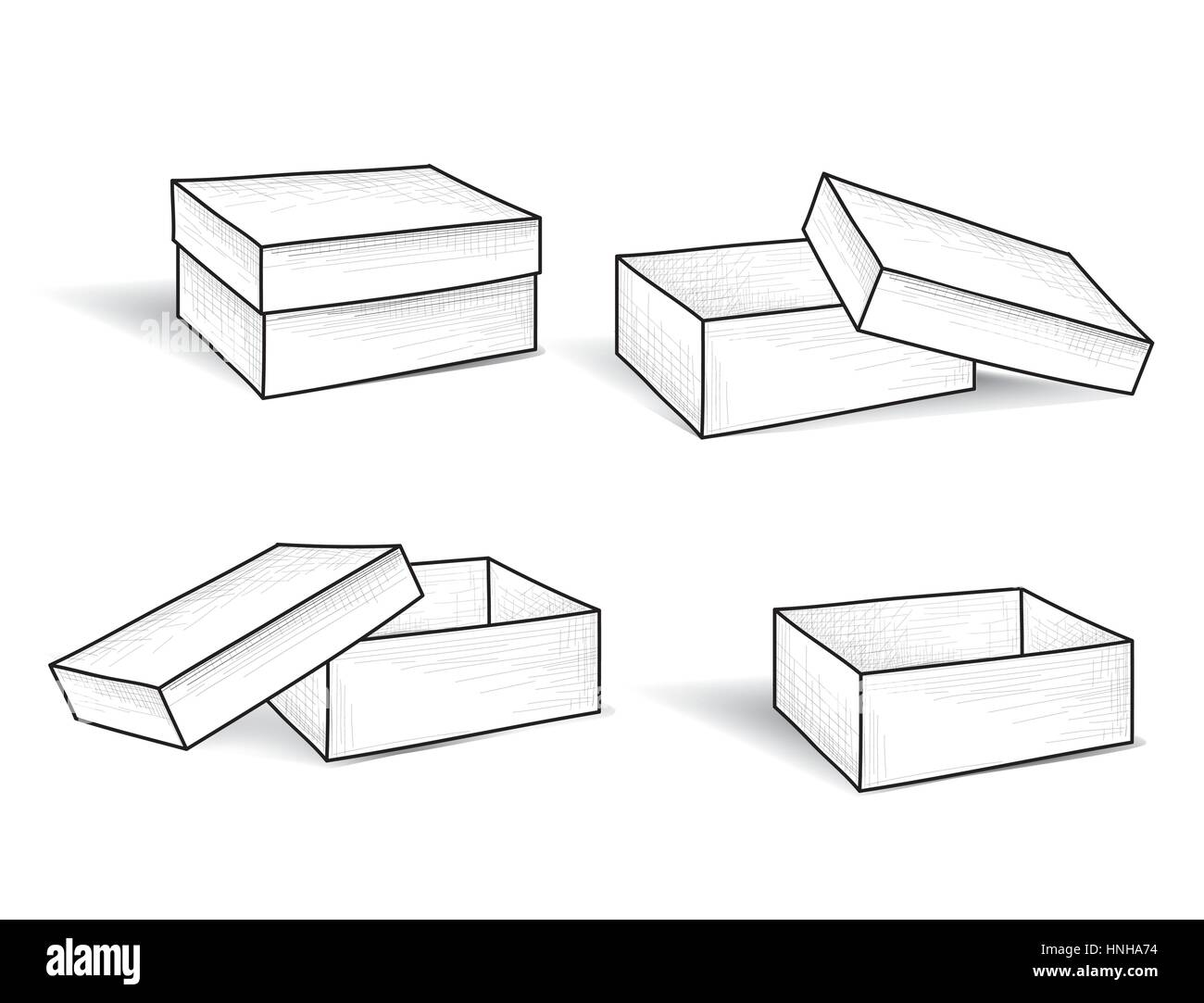 Box set. package doodle gravé collection en ligne. fort retro collection croquis web Illustration de Vecteur