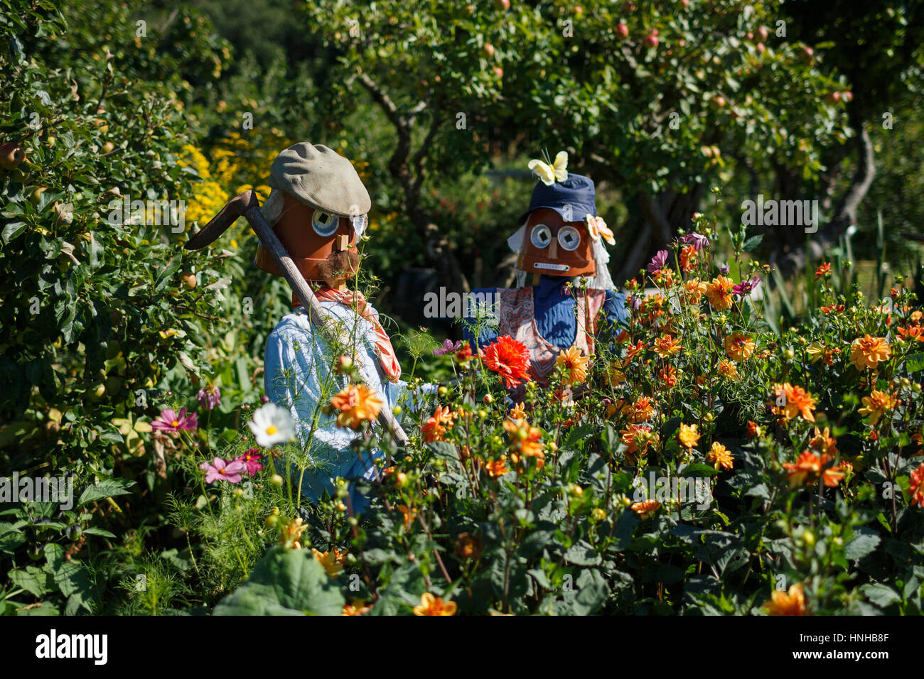 Puits d'épouvantails dans les jardins du Palais de l'Évêque Banque D'Images