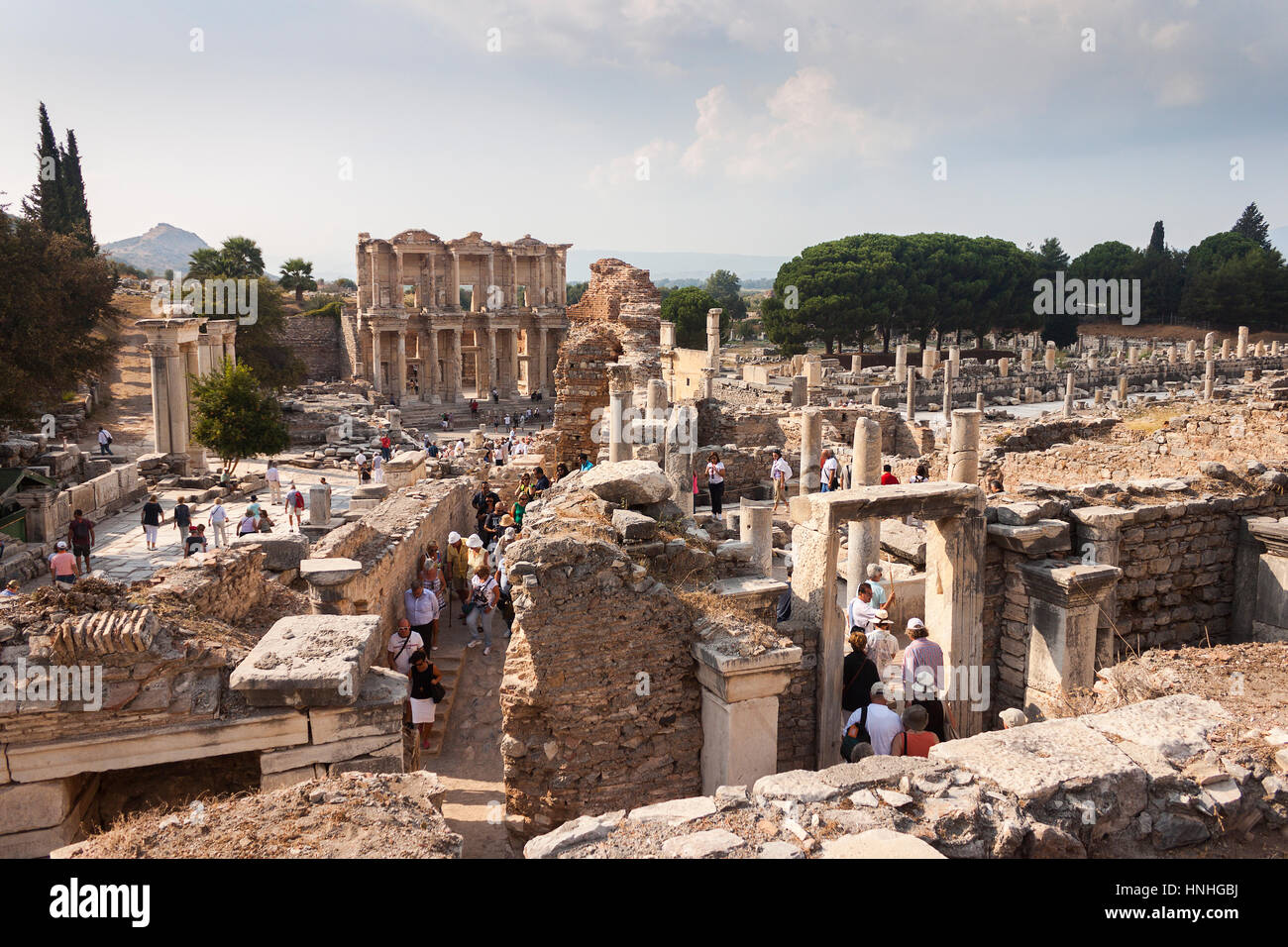 IZMIR, TURQUIE - 19 octobre 2012 : Éphèse, Turquie. Ephèse contient la plus grande collection de vestiges romains de la Méditerranée orientale. Banque D'Images