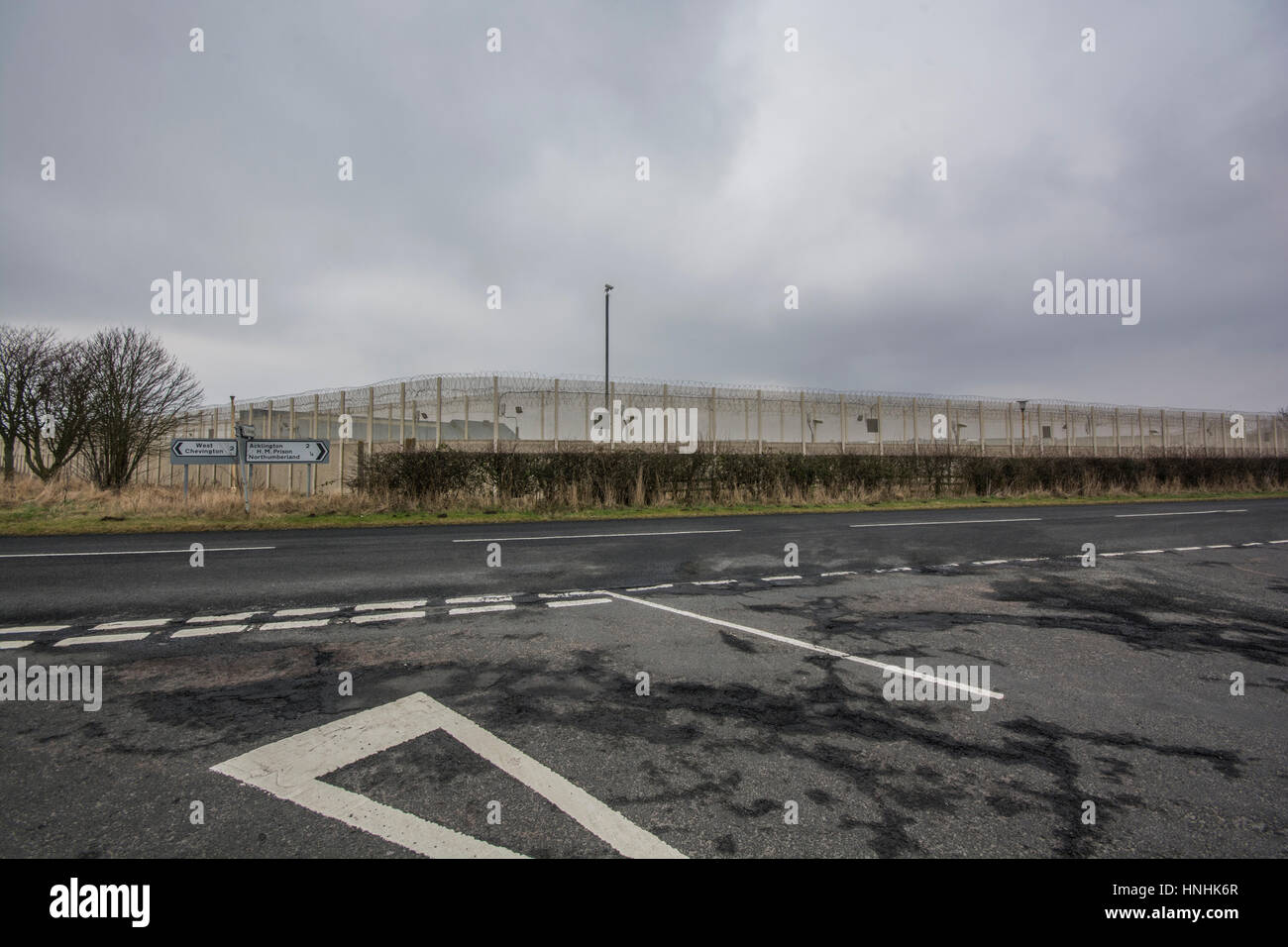 Prison, Northumberland, Angleterre. Acklington Feb 13, 2017. La prison de Northumberland Acklington, est l'objet d'un panorama de la BBC documentaire sur les problèmes de sécurité et l'abus de drogues. Crédit : Peter Reed/Alamy Live News Banque D'Images