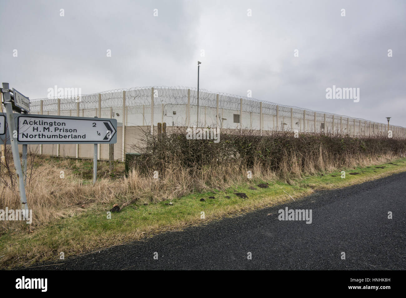 Prison, Northumberland, Angleterre. Acklington Feb 13, 2017. La prison de Northumberland Acklington, est l'objet d'un panorama de la BBC documentaire sur les problèmes de sécurité et l'abus de drogues. Crédit : Peter Reed/Alamy Live News Banque D'Images