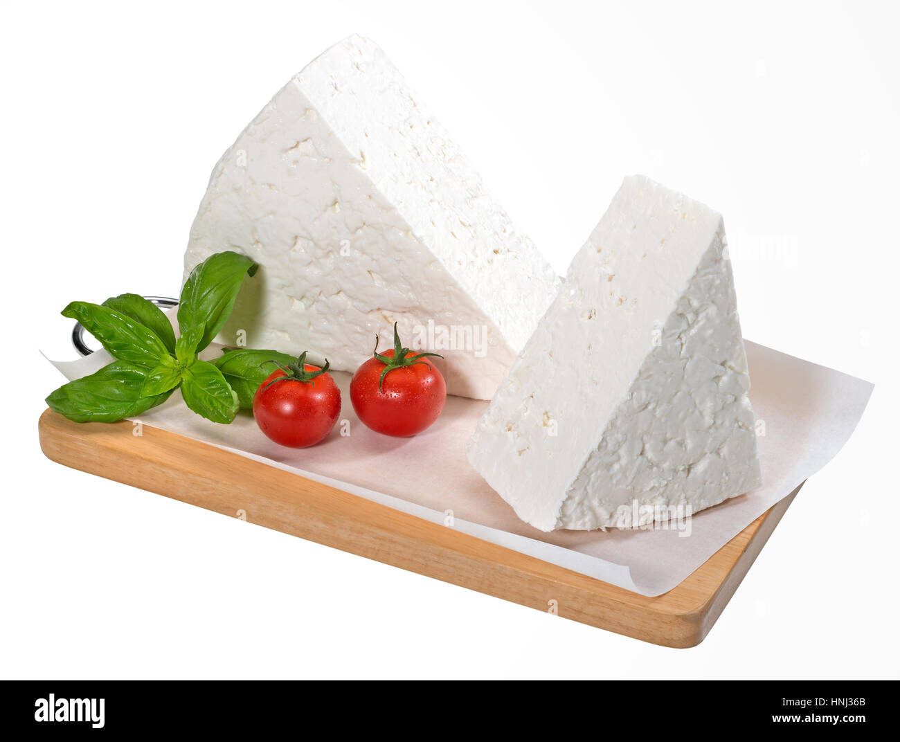 Le fromage Feta( +clipping path) Banque D'Images