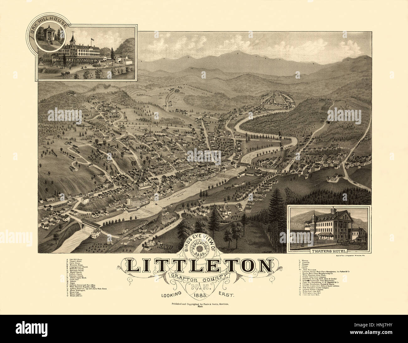 Plan de Littleton 1883 Banque D'Images