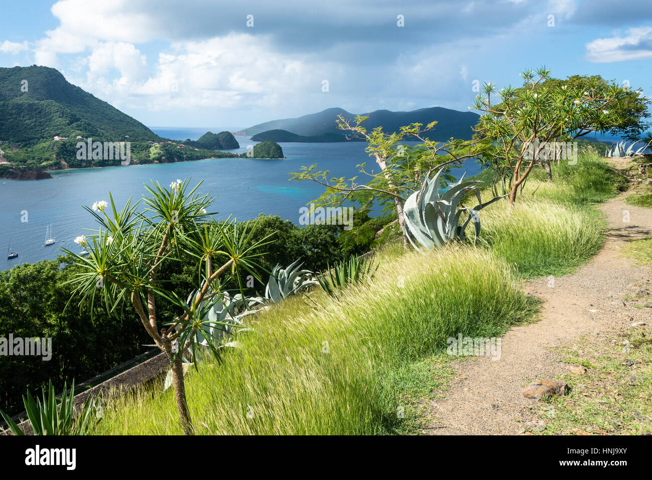 Lookout du Fort Napoléon, Terre-de-Haut, les îles de Saints (Iles des Saintes), Guadeloupe Banque D'Images