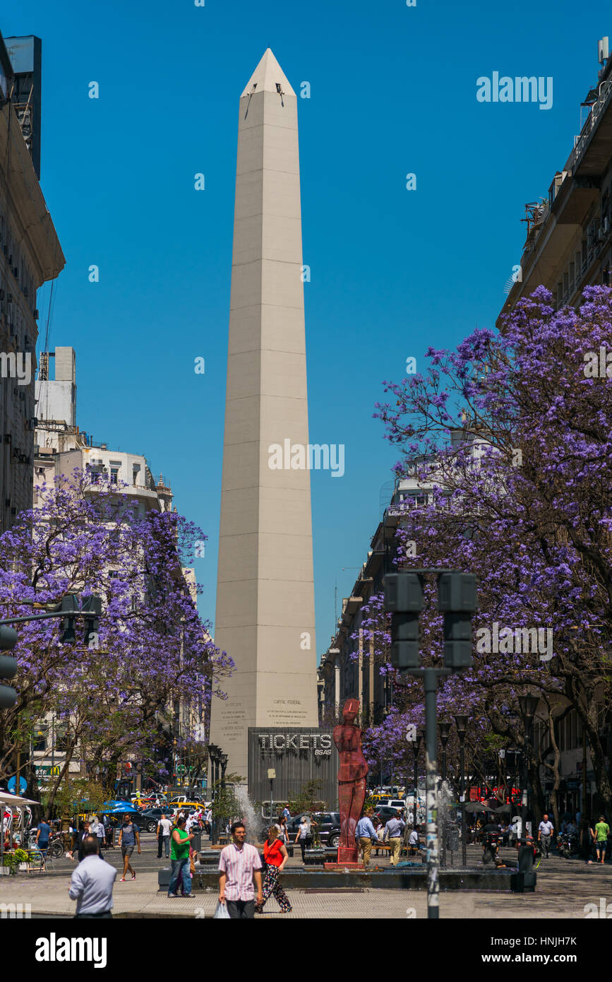 BUENOS AIRES, ARGENTINE - 02 déc : l'Obélisque (El Obelisco), la première étape dans la capitale le 02 décembre, 2015 à Buenos Aires, Argentine. Banque D'Images