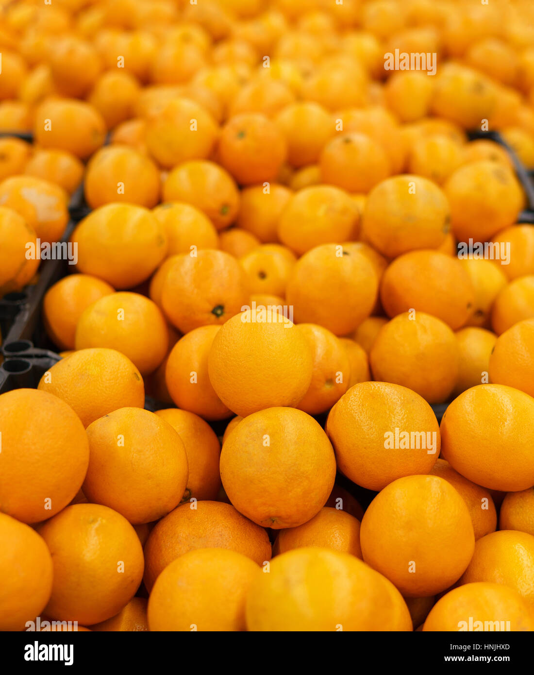 Oranges frais mûrs prêts à acheter au supermarché Banque D'Images