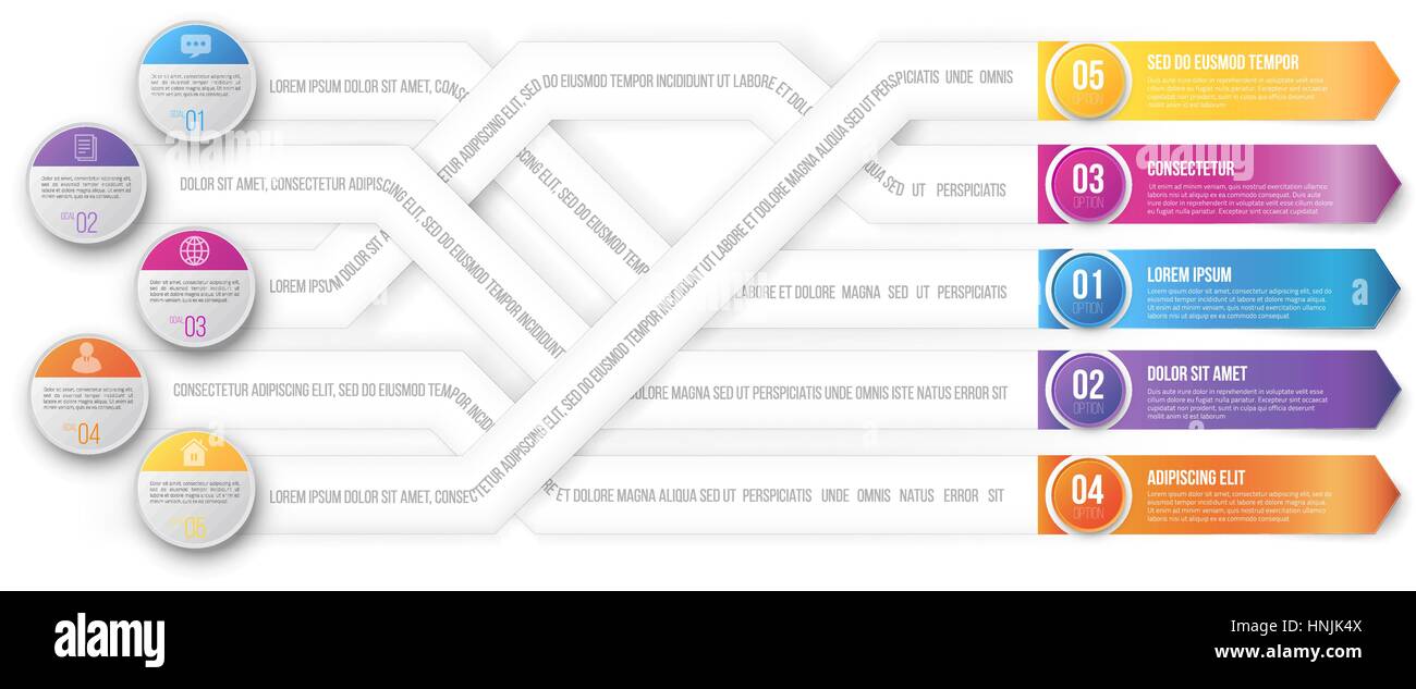 Infografics, flèches mélangées Illustration de Vecteur