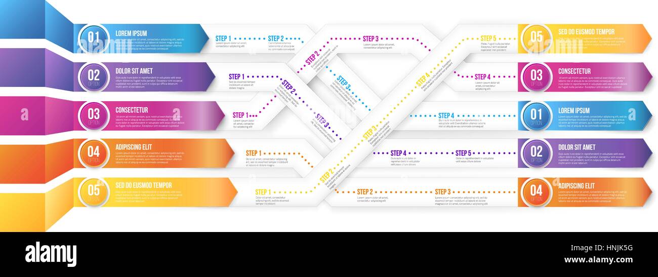 Infografics, flèches mélangées Illustration de Vecteur