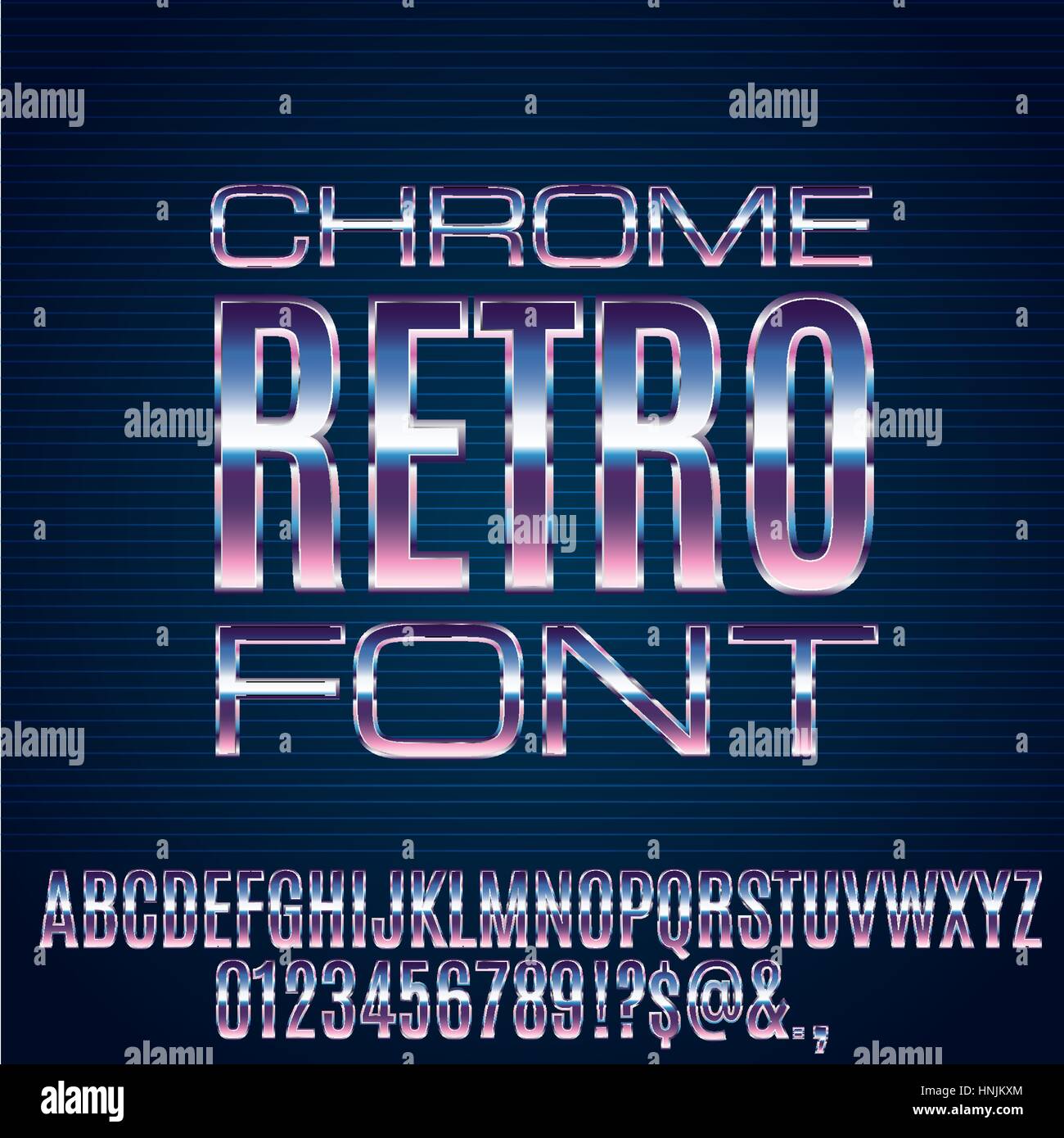 Avenir rétro Font Illustration de Vecteur