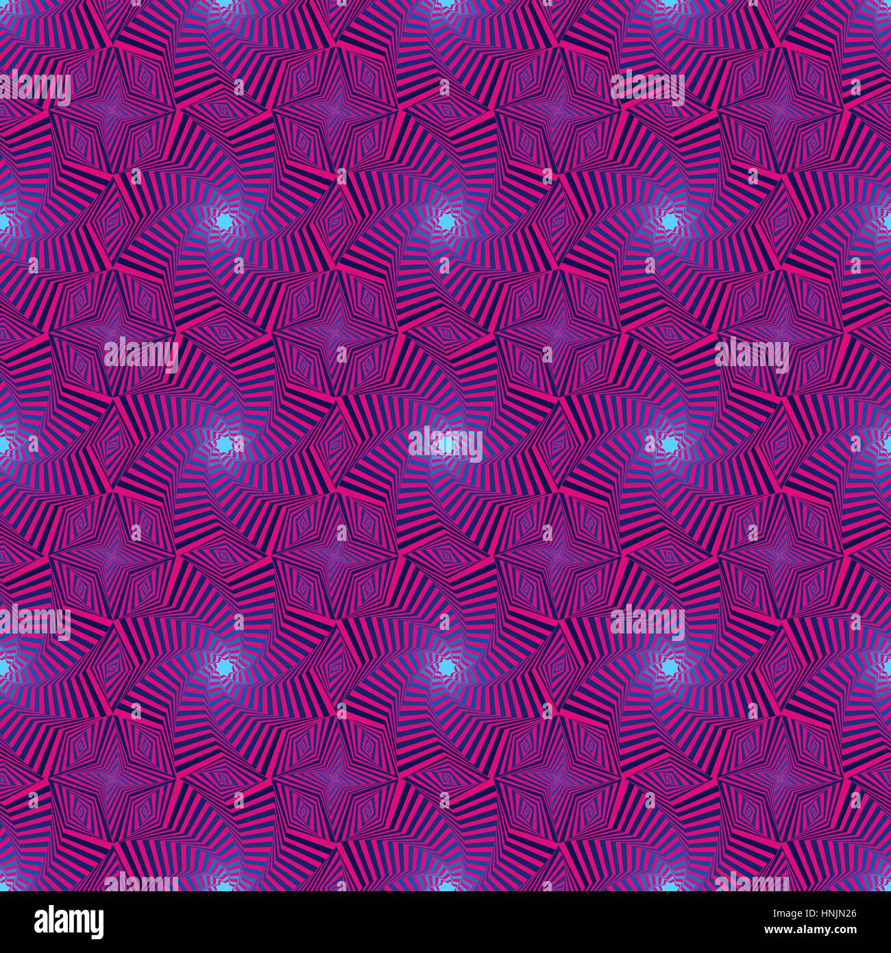 Abstract vector transparente avec motif étoile octogonale concentriques formant les séquences dans des tons bleu et rose Illustration de Vecteur