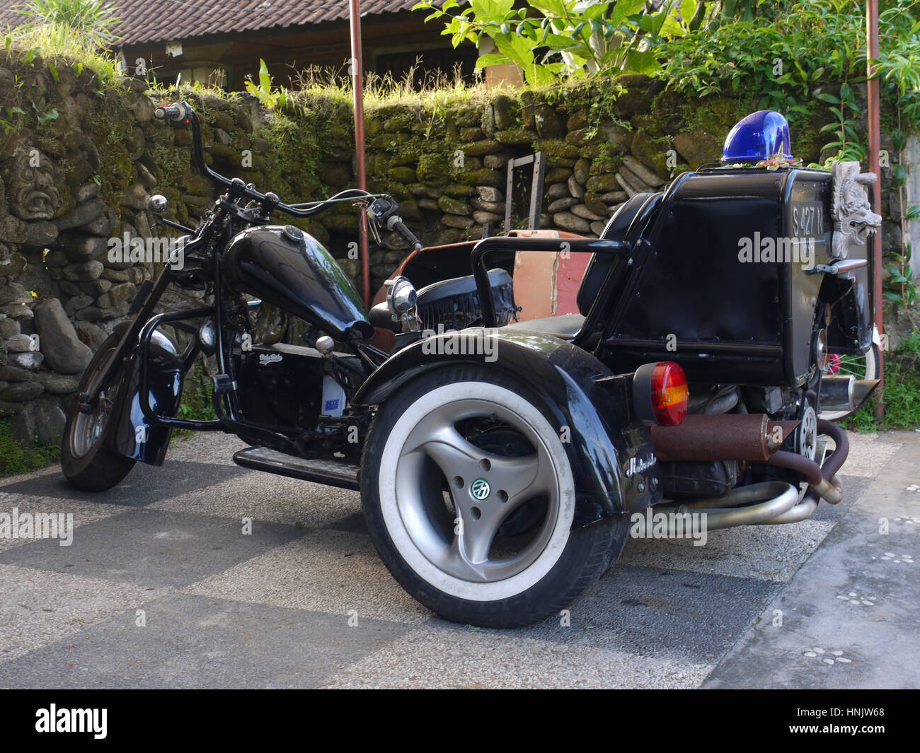 Conception sur tricycle à moteur (trois roues) à Bali, Indonésie Banque D'Images