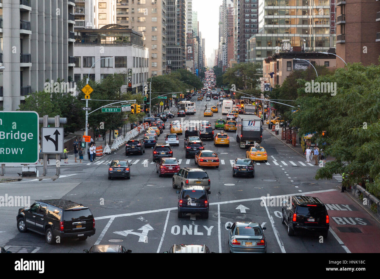 Le trafic. Aug, 2016. New York City, États-Unis Banque D'Images