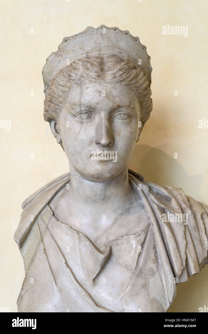 Rome. L'Italie. Buste, AD 130-140, de Vibia Sabina (ca. 86 - 136 ou 137), portant un turban. Les musées du Capitole. Musei Capitolini. En portrai Banque D'Images
