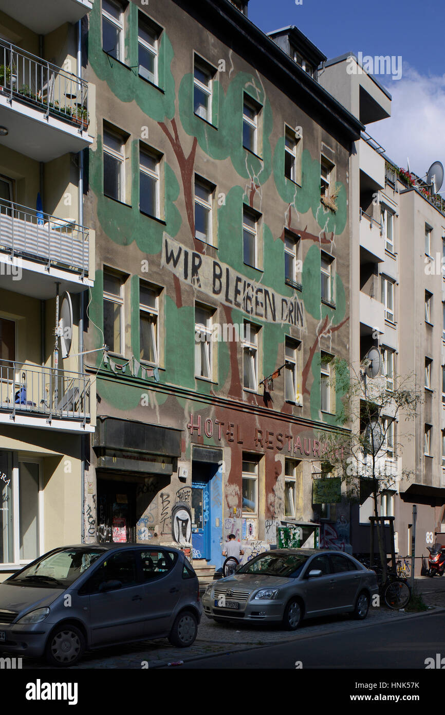 Maison à Berlin Kreuzberg squattées, Waldemarstrasse, Berlin-Kreuzberg, Berlin, Germany, Europe Banque D'Images