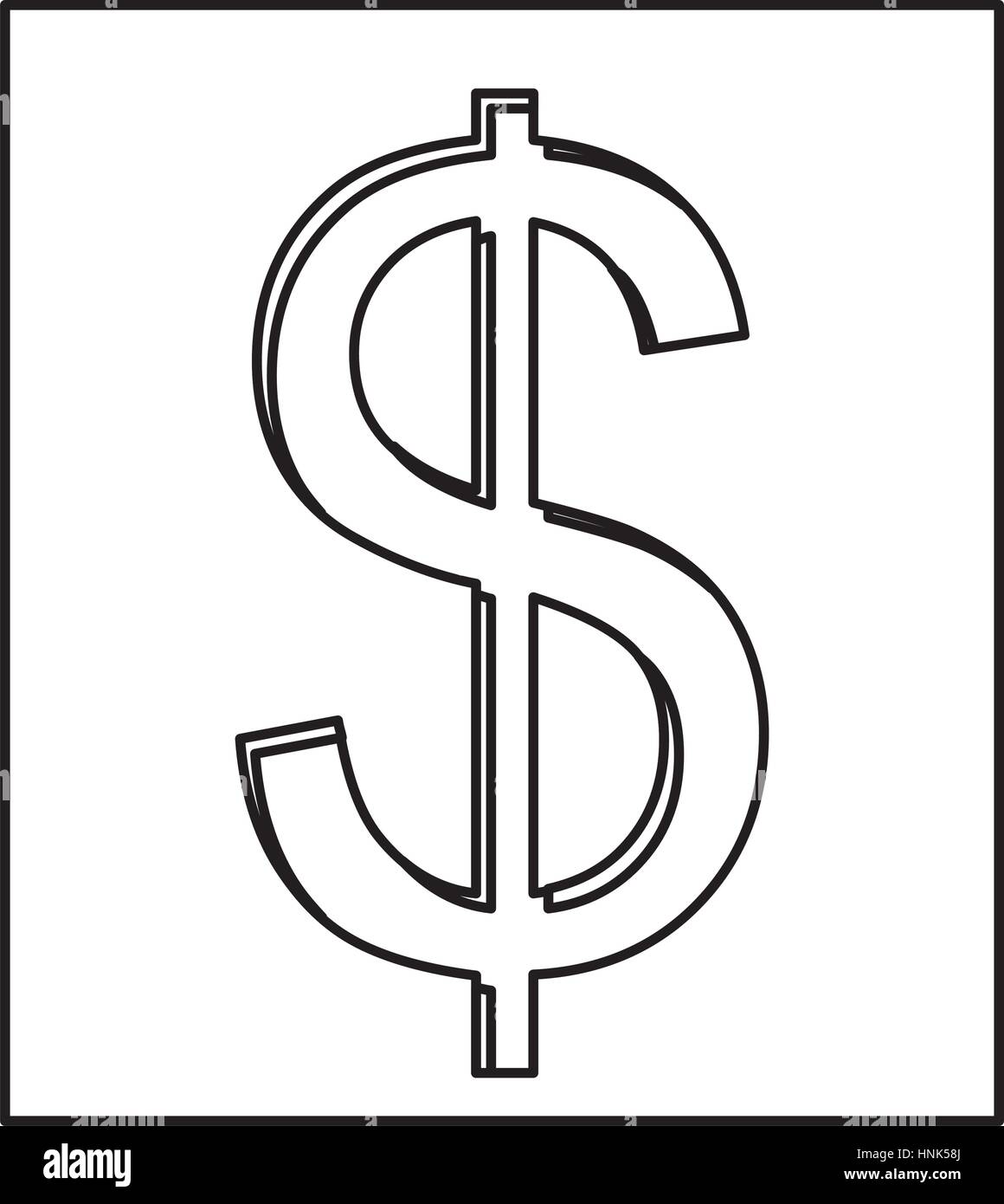 Symbole monétaire Dollar droit, vector illustration Illustration de Vecteur