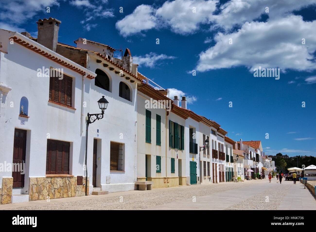 Carrer botigues de Mar,Costa Dorada Altafulla,Espagne, Banque D'Images