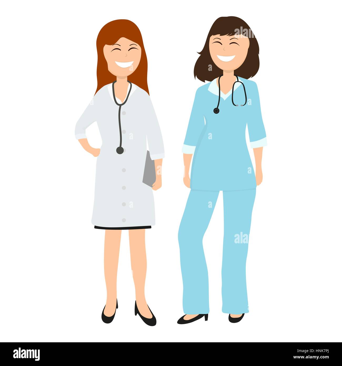 Deux femmes gay doctor in hospital Illustration de Vecteur