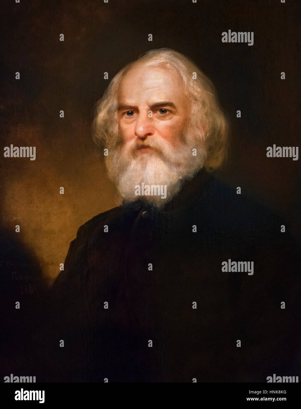 Henry Wadsworth Longfellow (1807-1882), portrait de Thomas Buchanan Read, huile sur toile, 1869 Banque D'Images