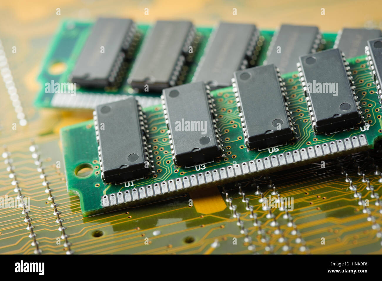 SIMM 72 broches gros plan RAM Banque D'Images