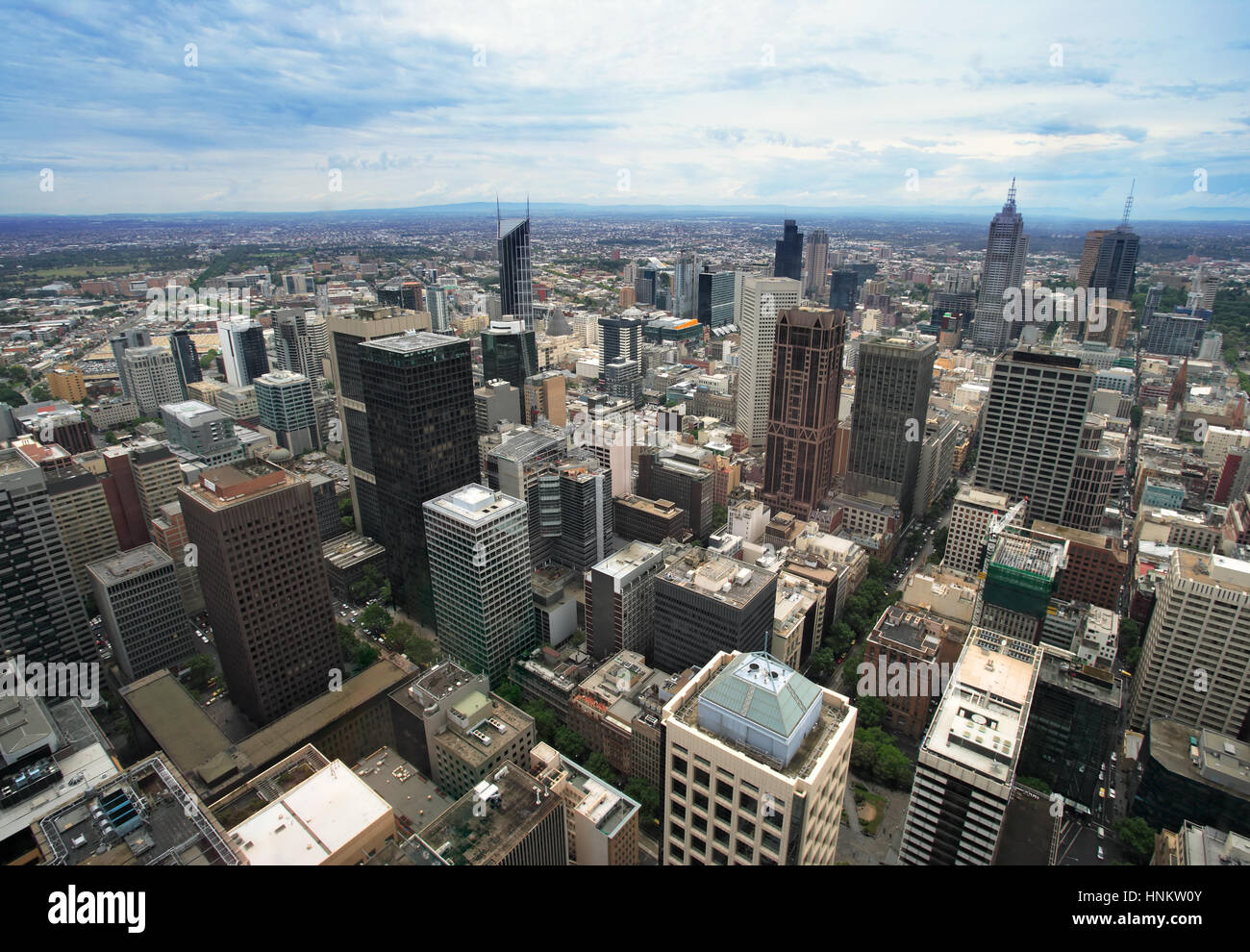 Photo de la ville de Melbourne, Australie prises à partir de la Rialto Tower. Banque D'Images