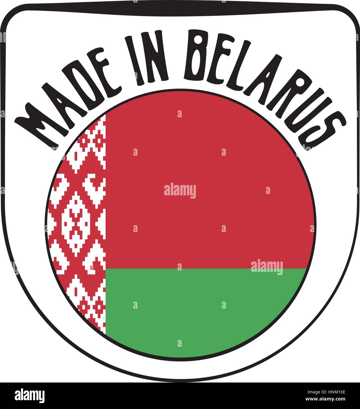 Faites en Biélorussie d'un insigne signe. Vector illustration Illustration de Vecteur
