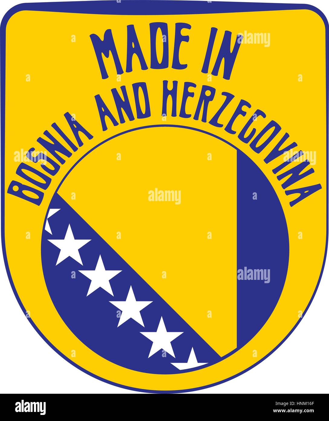 Réalisés en Bosnie et Herzégovine d'un insigne signe. Vector illustration Illustration de Vecteur