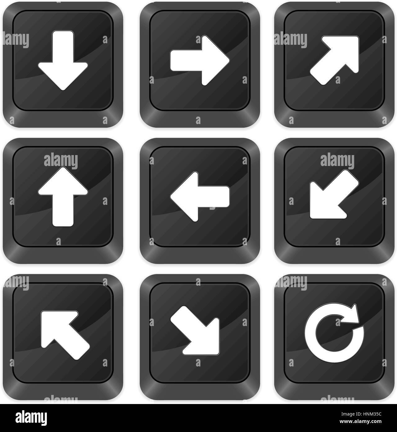 Flèches boutons ordinateur isolé sur un fond blanc. Vector illustration. Illustration de Vecteur