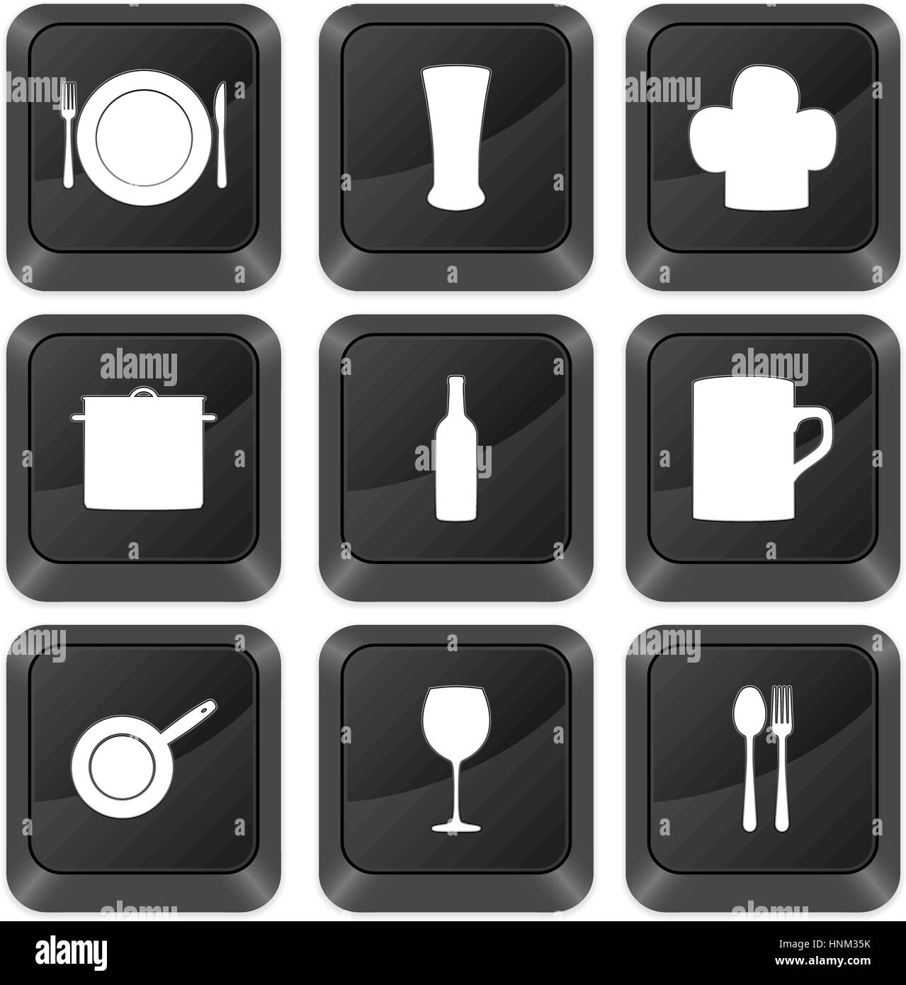 Ustensiles de touches de l'ordinateur isolé sur un fond blanc. Vector illustration. Illustration de Vecteur