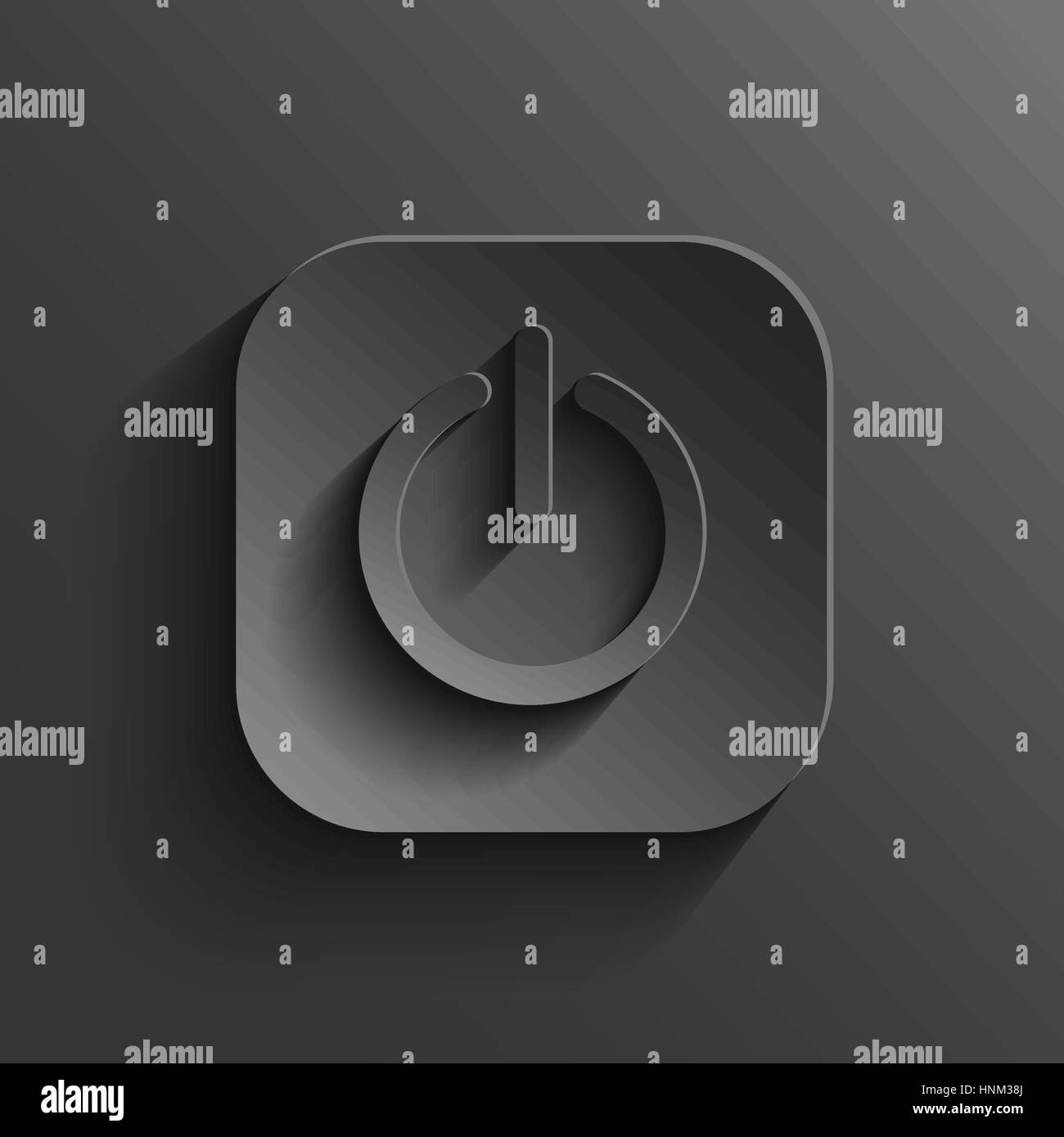 Icône d'alimentation - noir bouton vecteur app avec ombre Illustration de Vecteur