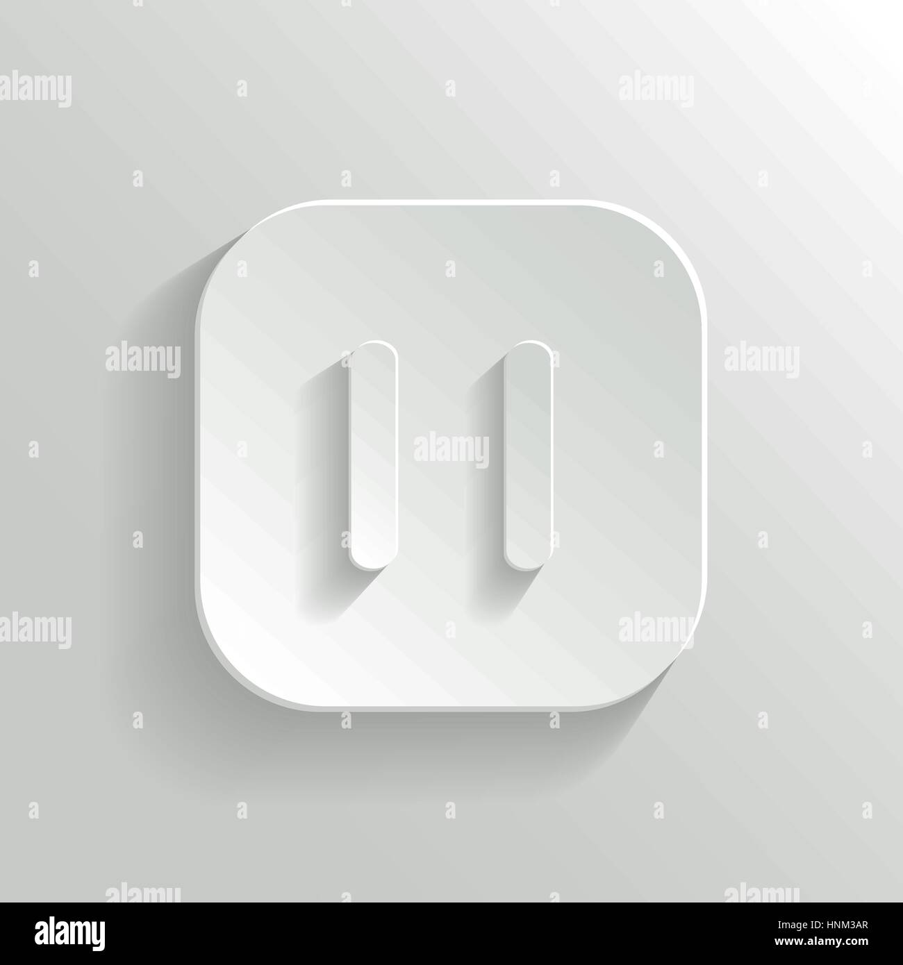 L'icône Pause - media player - vector icône bouton app blanc avec ombre Illustration de Vecteur
