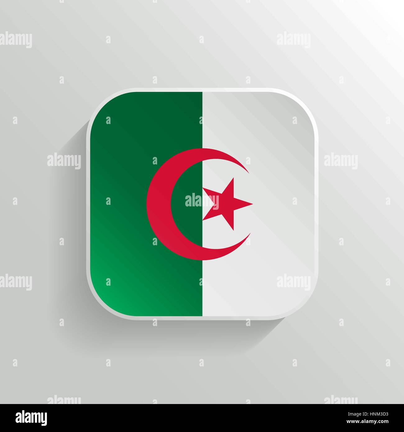 Algérie - Bouton vecteur icône drapeau sur fond blanc Illustration de Vecteur