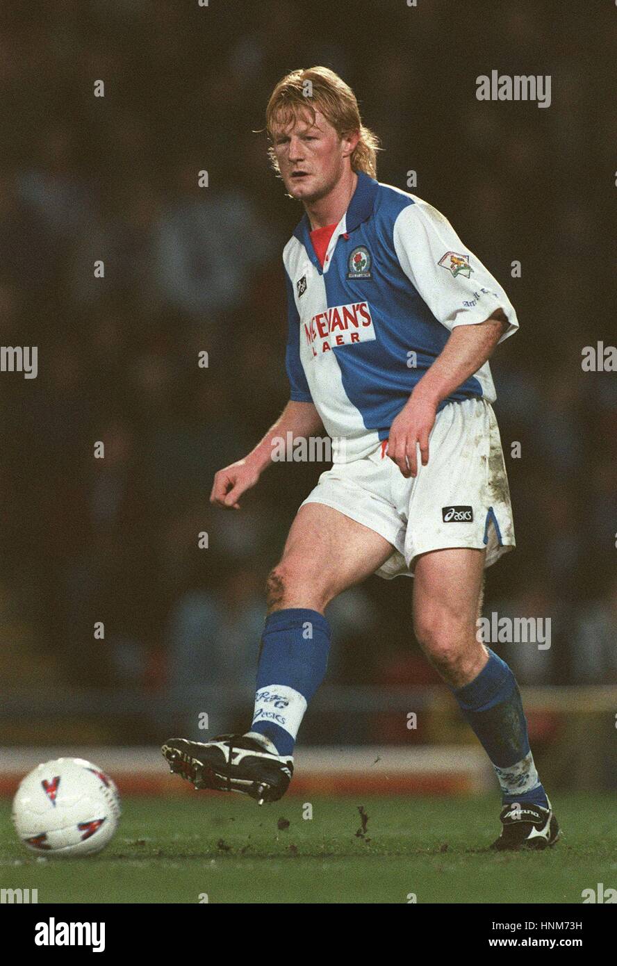 COLIN HENDRY Blackburn Rovers FC 09 Avril 1996 Banque D'Images