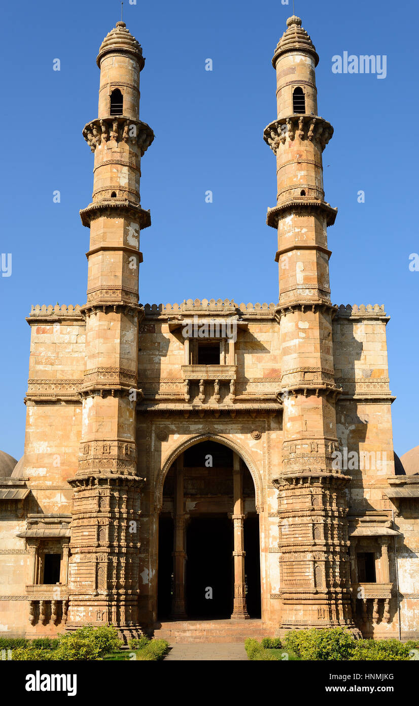 Parc archéologique de Champaner - Pavagadh est une ville historique dans l'état du Gujarat. La mosquée Jami Masjid. (UNESCO) Banque D'Images