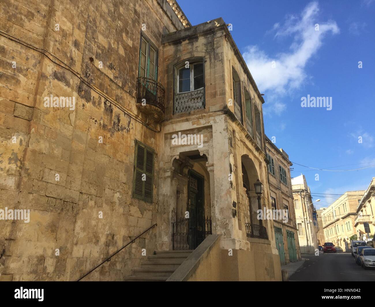 La Valette, Malte. 2e Février, 2017. La 'Villa' Guardamangia dans laquelle la reine Elizabeth II de Grande-Bretagne et son mari le prince Philip a vécu entre 1949 et 1951 peut être vu à La Valette, Malte, le 2 février 2017. Malte est le seul pays dans lequel la reine a vécu en dehors de la Grande-Bretagne. Photo : Annette Reuther/dpa/Alamy Live News Banque D'Images