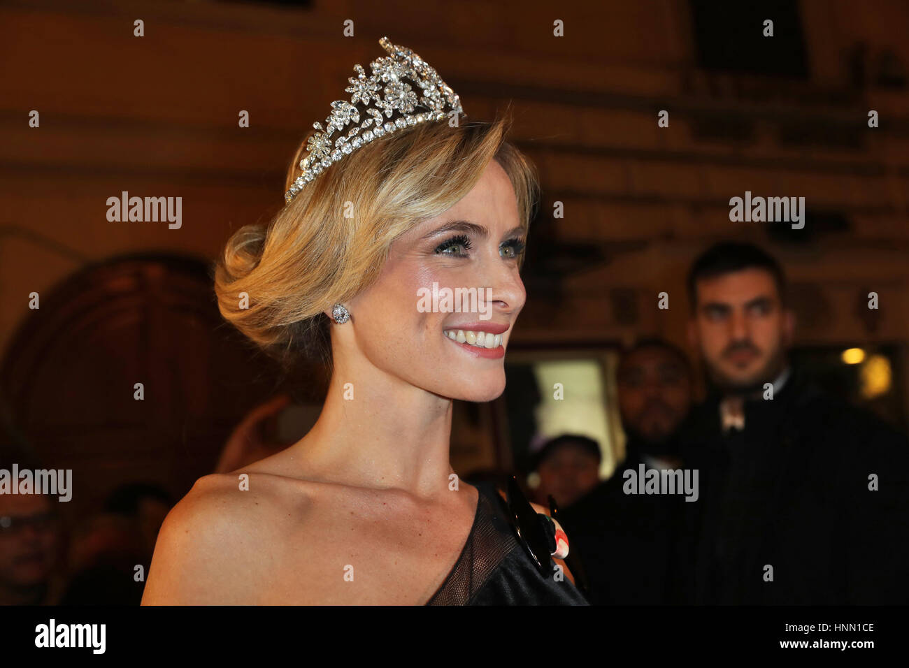 Rome, Italie. 14Th Feb 2017. Serena Autieri actrice assiste à la première de l'émission 'Diana & Lady D' à il théâtre Sistina à Rome Crédit : Fulvio Dalfelli/Alamy Live News Banque D'Images