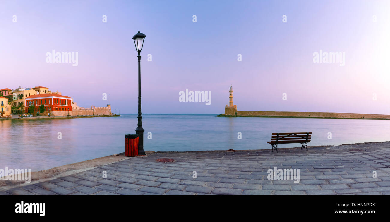 Vieux Port, Chania, Crète, Grèce Banque D'Images