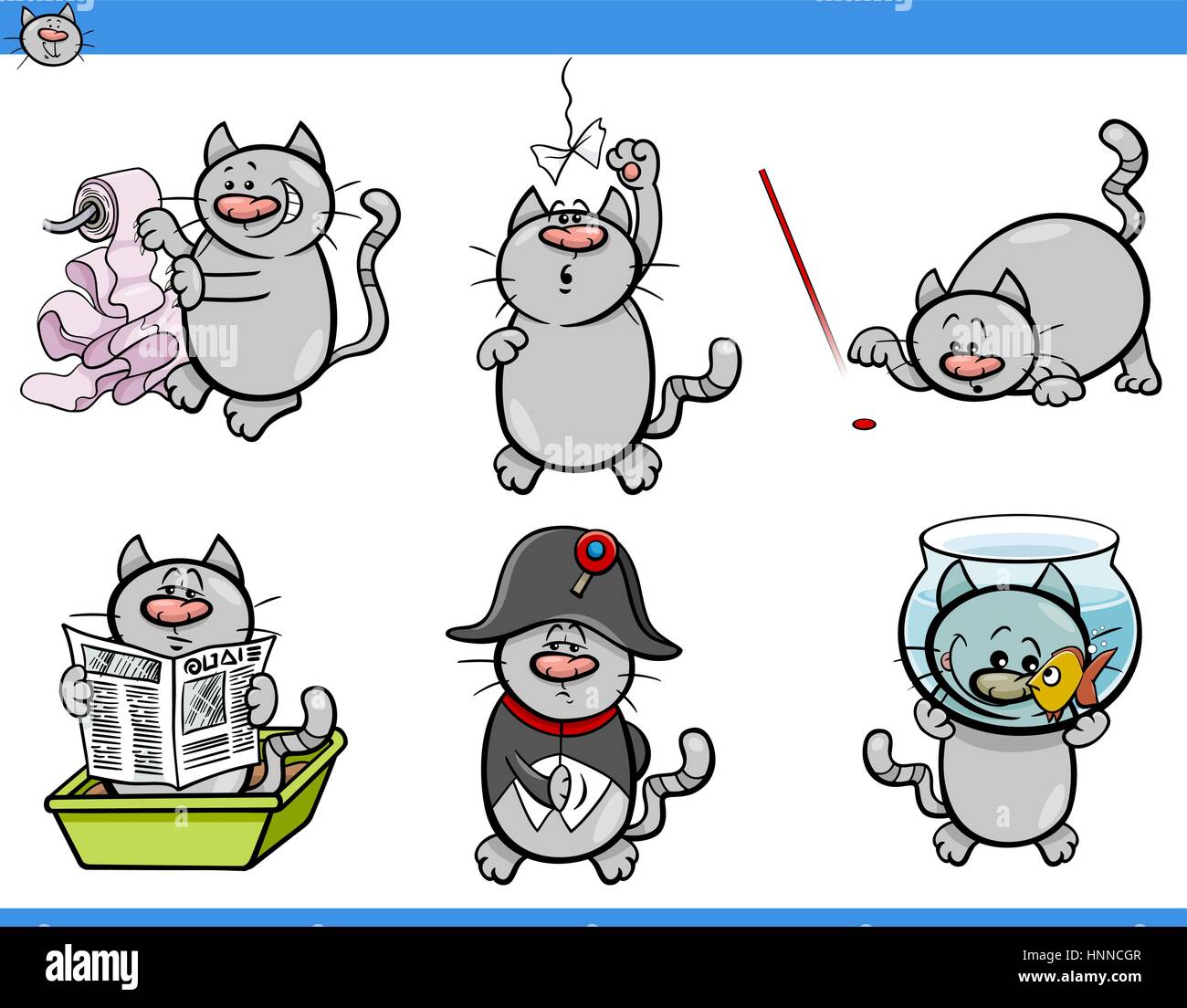 Cartoon Illustration de personnages animaux chats Jeu humoristique Illustration de Vecteur