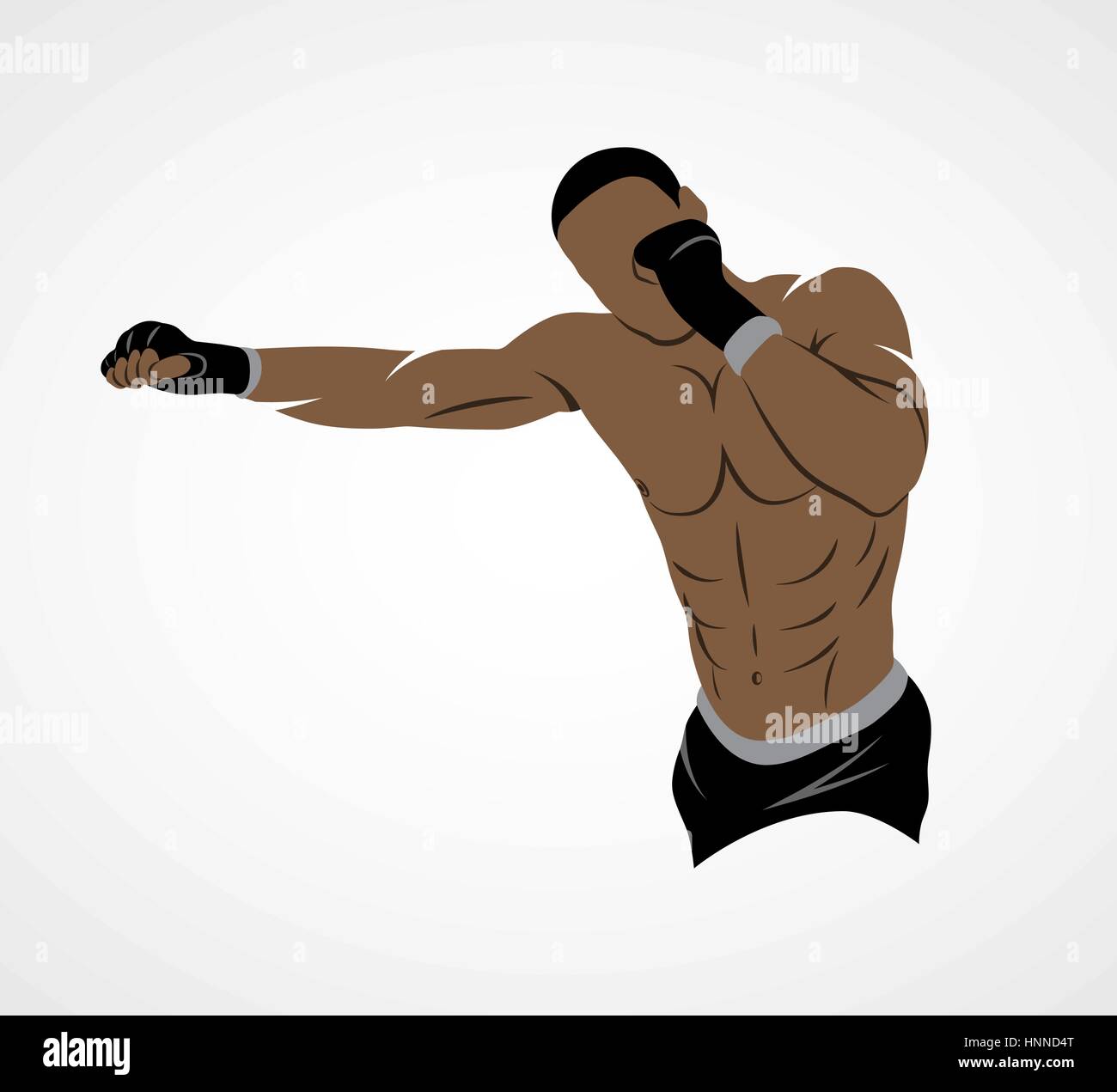 Pratiquant de combat abstrait sur un fond blanc. Vector illustration. Illustration de Vecteur