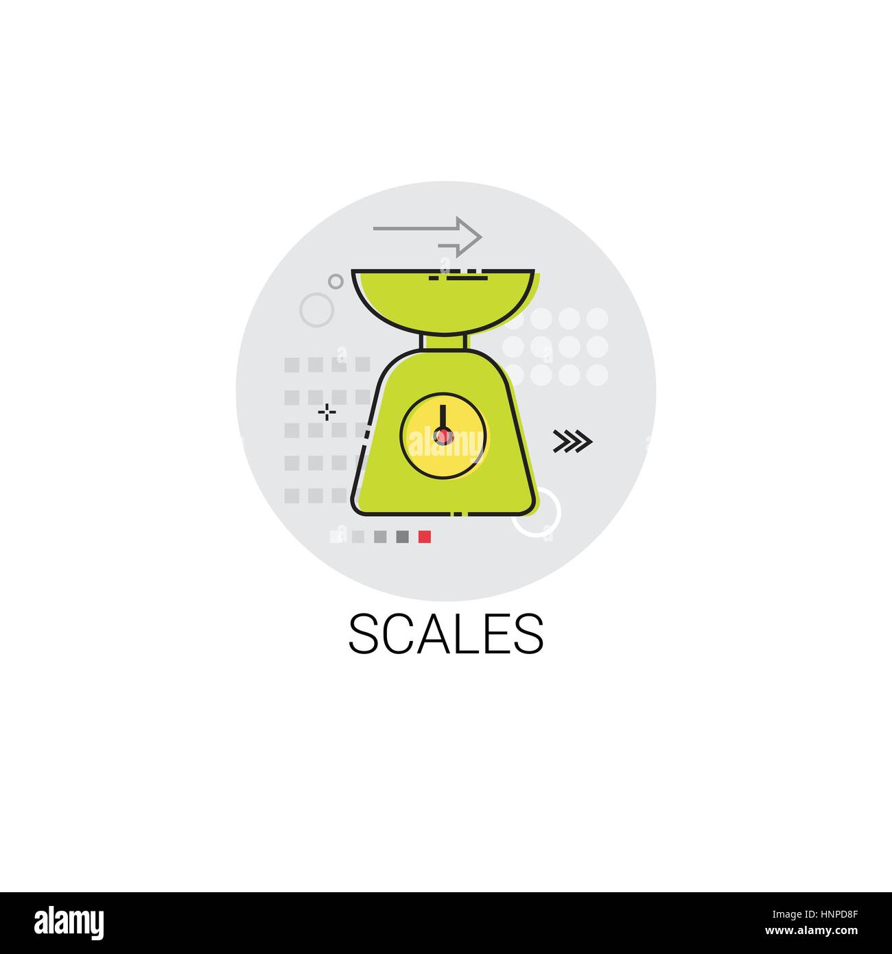 L'équipement de cuisine Ustensiles de cuisine balances Icône appareils Illustration de Vecteur