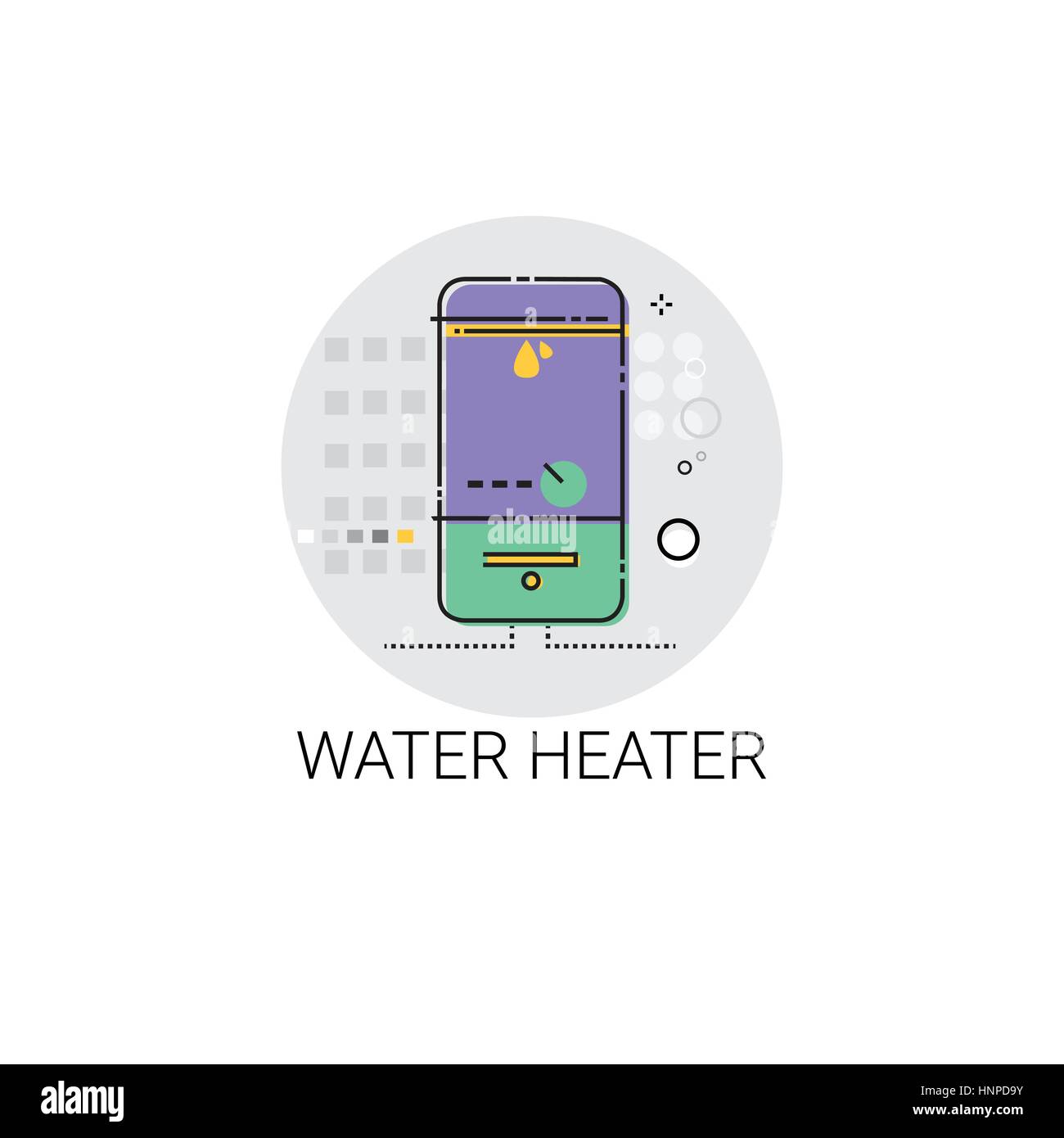 Chauffe-eau chaude Chauffage Chambre Ménage Icon Illustration de Vecteur