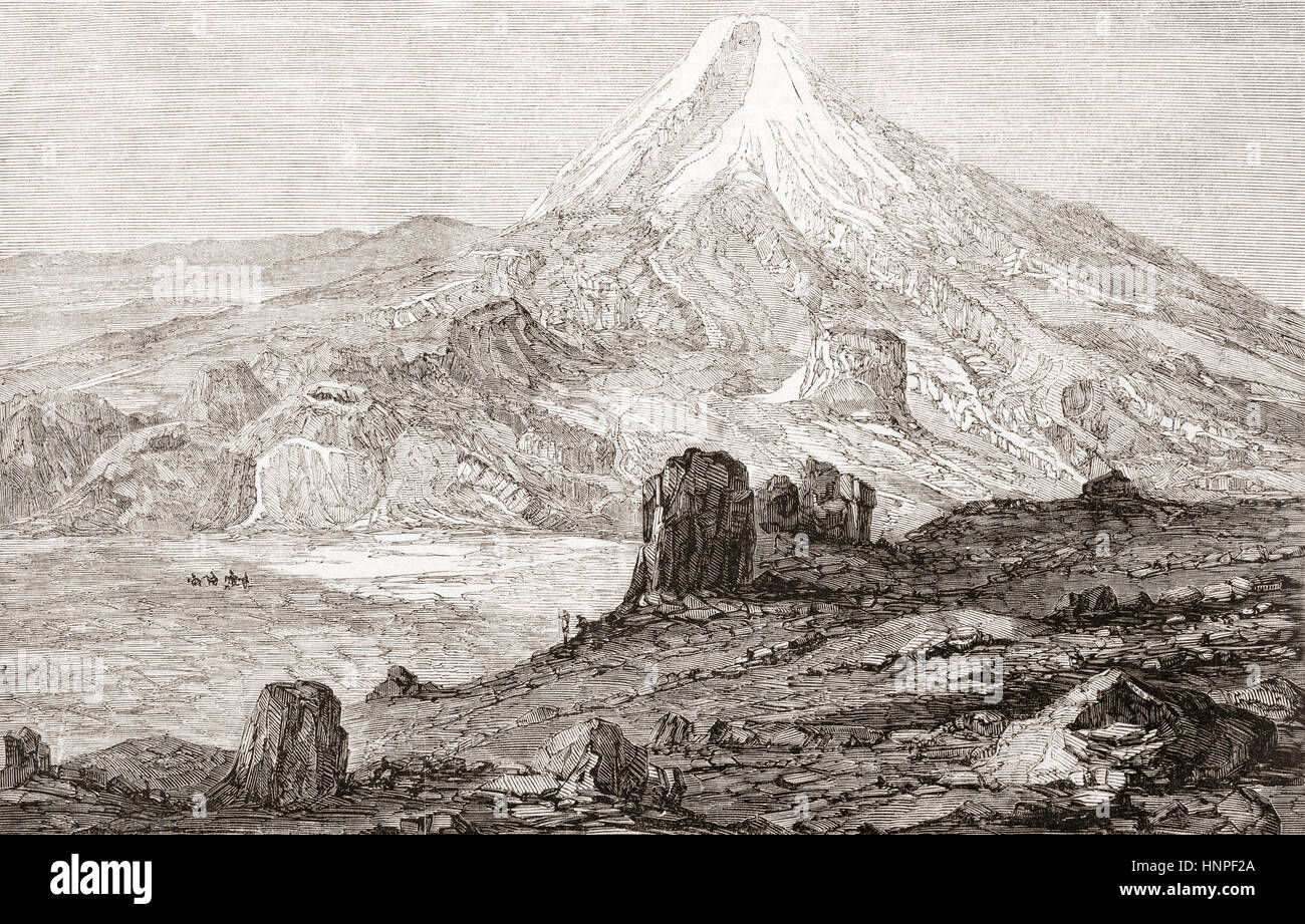 Le mont Ararat, l'Arménie au 18e siècle. À partir de l'Univers illustre, publié en juin 1863 Banque D'Images