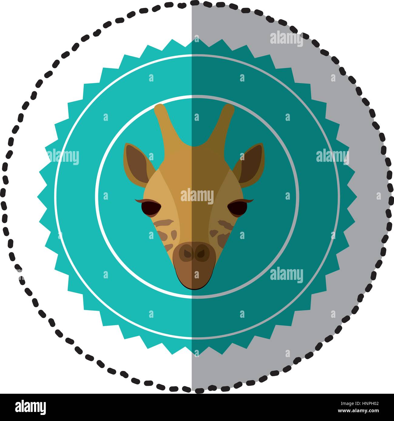 Girafe de l'emblème de la ville, l'icône hunter vector illustration Illustration de Vecteur