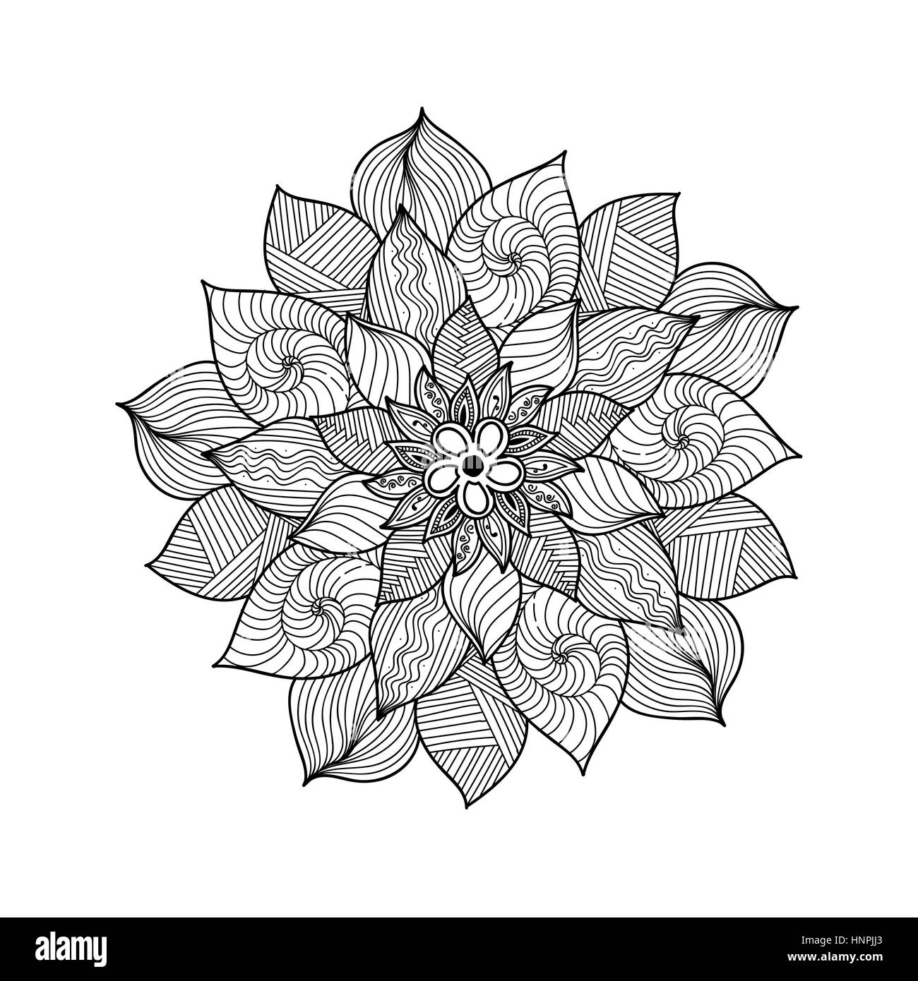 Mandala. Ornement rond noir et blanc. Page à colorier. Vector illustration Illustration de Vecteur