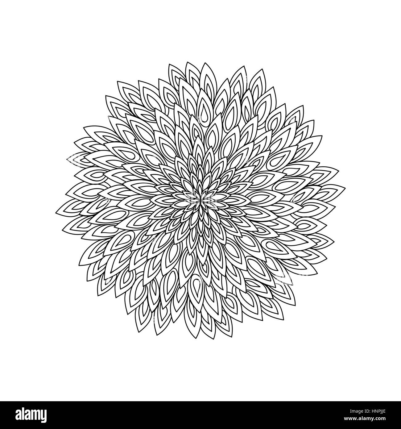Mandala. Ornement rond noir et blanc. Page à colorier. Vector illustration Illustration de Vecteur