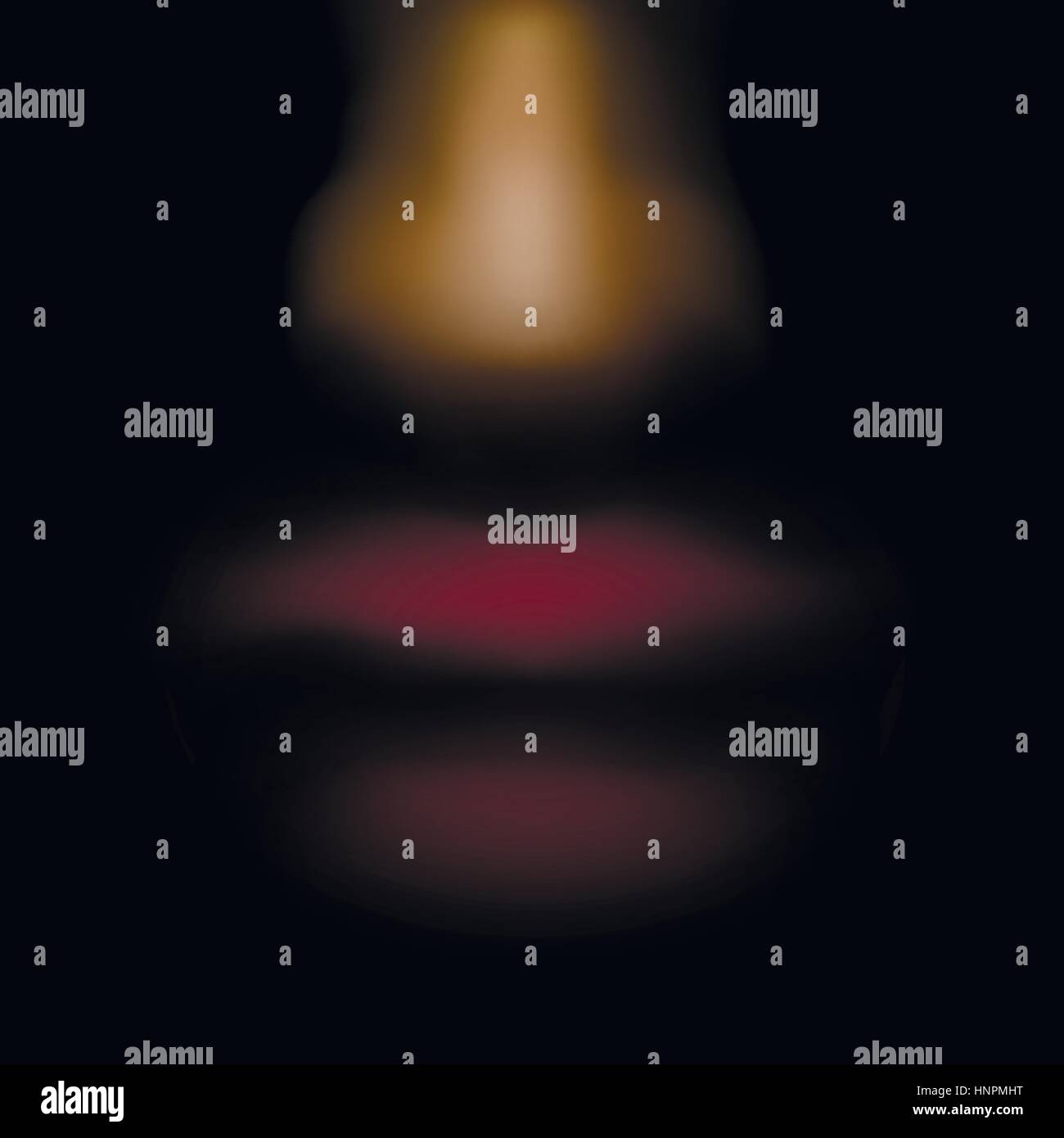 Le nez et les lèvres dans l'obscurité. Vector illustration dans un style réaliste. Illustration de Vecteur