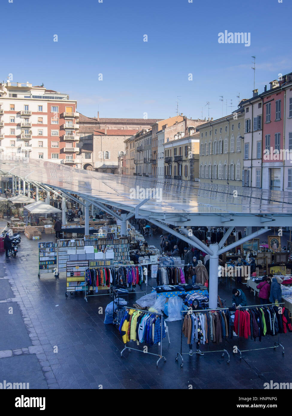 Piazza Ghiaia Place du marché, Parme, Italie Banque D'Images