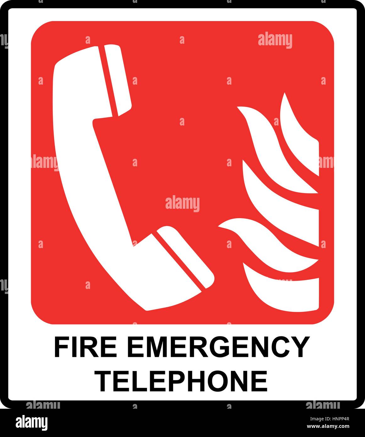 Téléphone d'urgence incendie vecteur d'icônes. Des signes d'évacuations. Appel d'urgence. Autocollant d'information dans les lieux publics Illustration de Vecteur