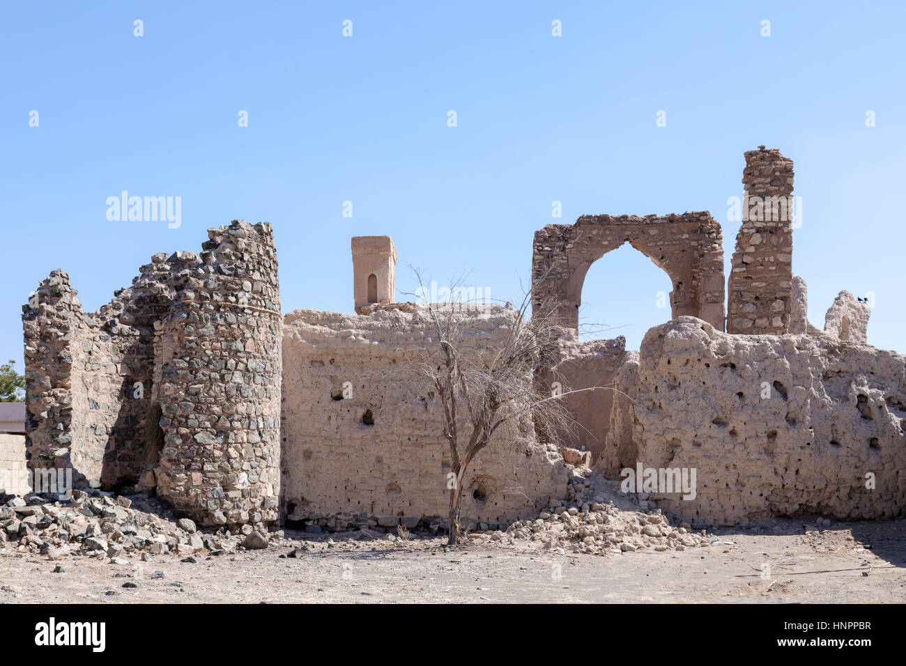 Village abandonné à l'IBRA, Oman, au Moyen-Orient, en Asie Banque D'Images