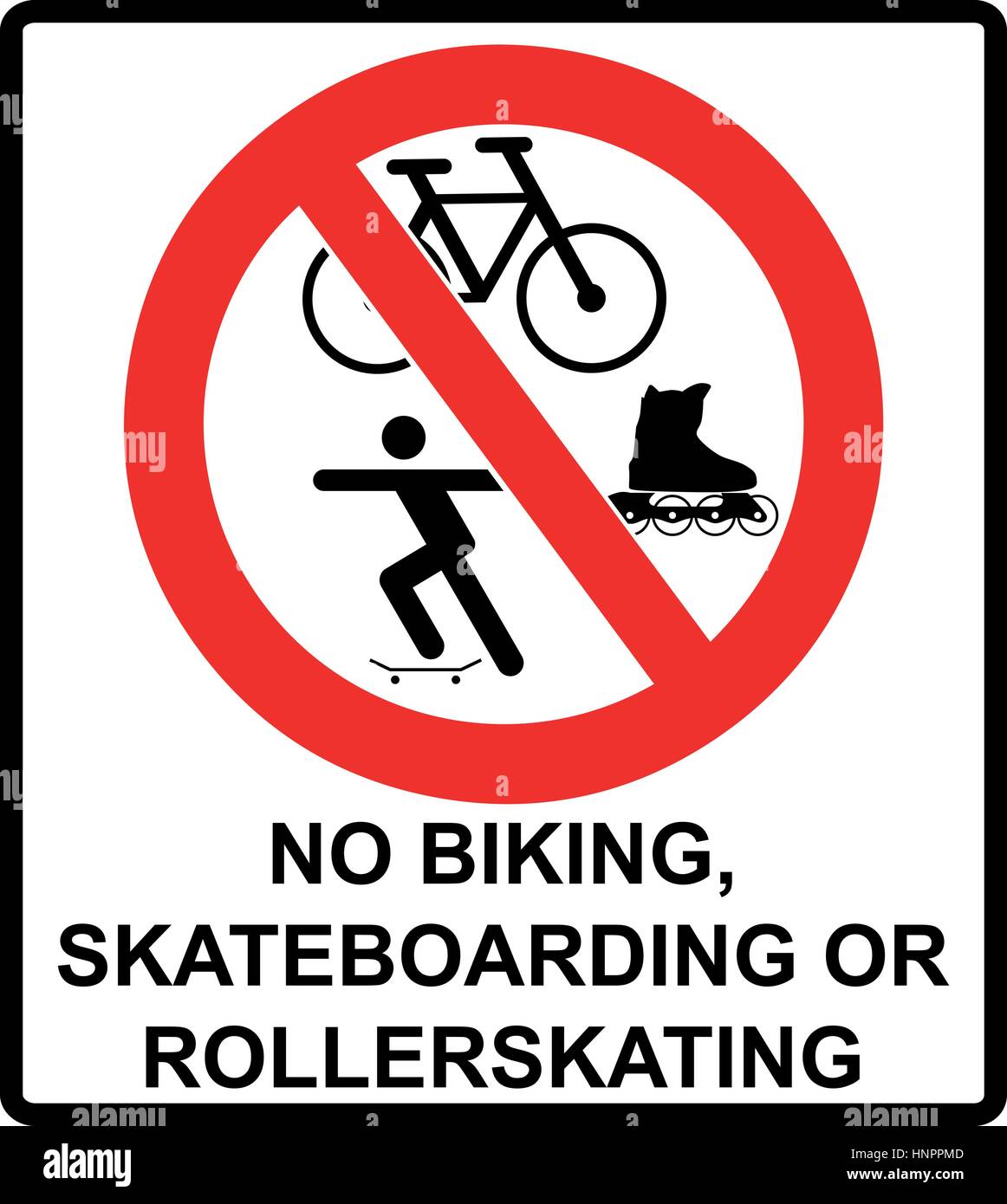 Pas de patin à roulettes, trottinette, roller, patineur ou signes de patinage d'interdiction rouge en cercle. Bannière d'avertissement de vecteur pour les supermarchés, à l'extérieur. Isolé sur whi Illustration de Vecteur