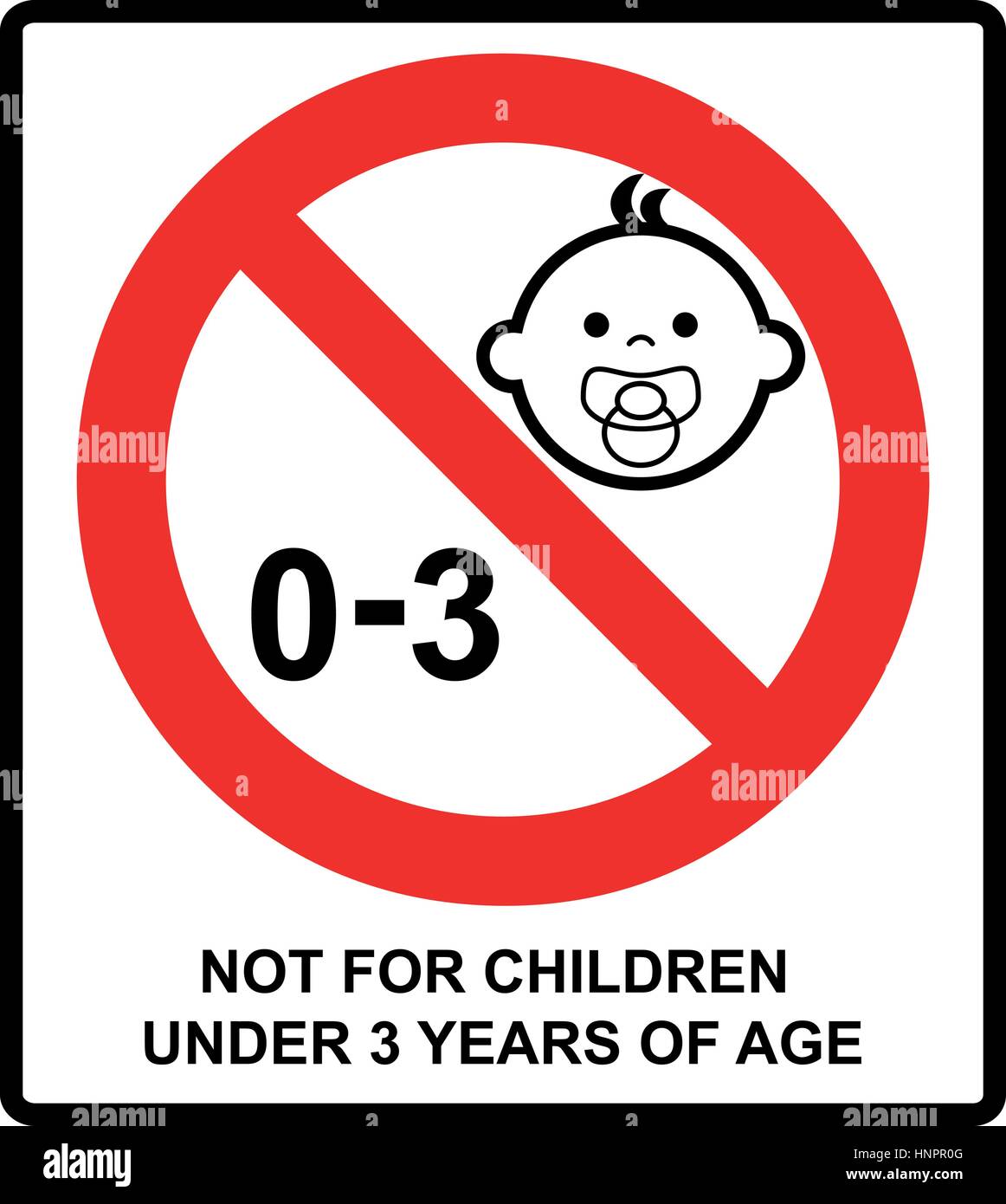 Signe d'interdiction pour les enfants.Pas pour les enfants de moins de 3 ans signe. Vector illustration. Cercle d'interdiction rouge isolé sur blanc. Stick d'avertissement Illustration de Vecteur